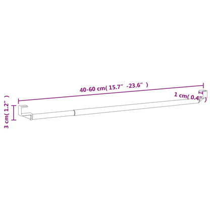 vidaXL Curtain Rails 2 pcs White and Silver 40-60 cm Aluminium