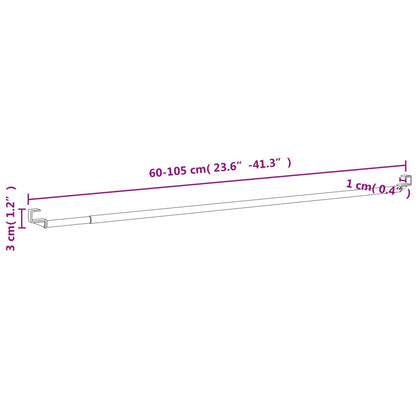 vidaXL Curtain Rails 2 pcs White and Silver 60-105 cm Aluminium