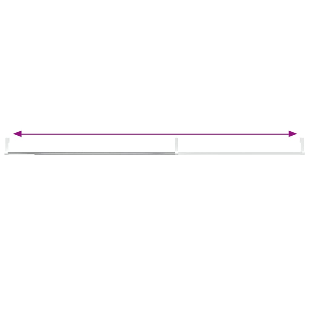 vidaXL Curtain Rails 2 pcs White and Silver 60-105 cm Aluminium