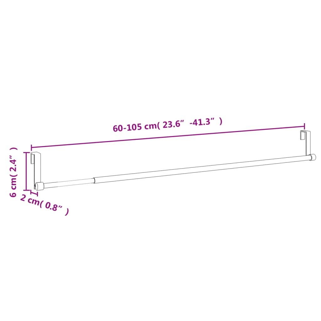 vidaXL Curtain Rails 2 pcs White and Silver 60-105 cm Aluminium