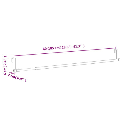 vidaXL Curtain Rails 2 pcs White and Silver 60-105 cm Aluminium