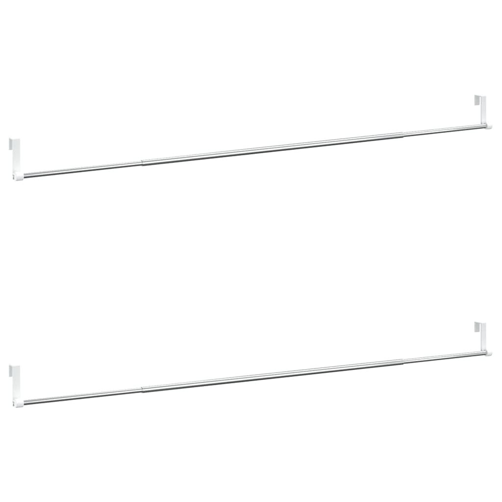 vidaXL Curtain Rails 2 pcs White and Silver 90-135 cm Aluminium