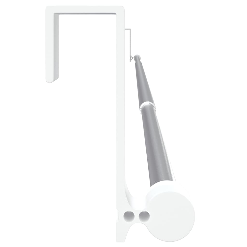 vidaXL Curtain Rails 2 pcs White and Silver 90-135 cm Aluminium