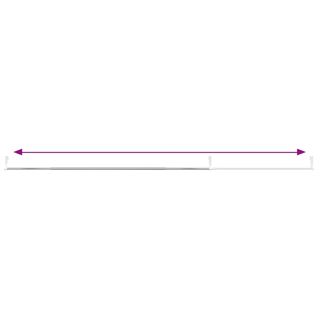 vidaXL Curtain Rails 2 pcs White and Silver 90-135 cm Aluminium