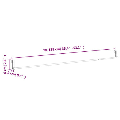 vidaXL Curtain Rails 2 pcs White and Silver 90-135 cm Aluminium