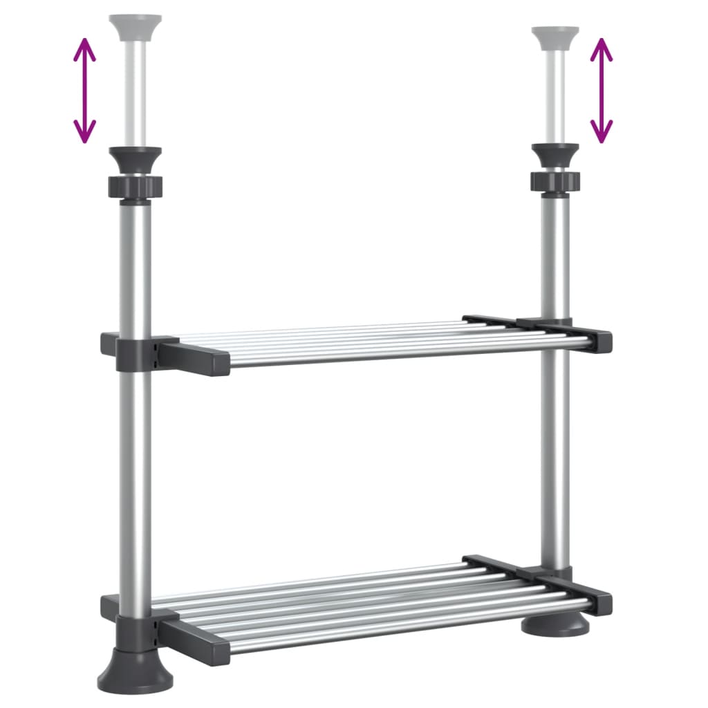 vidaXL Kitchen Shelf 50x25x(50-70) cm Aluminium