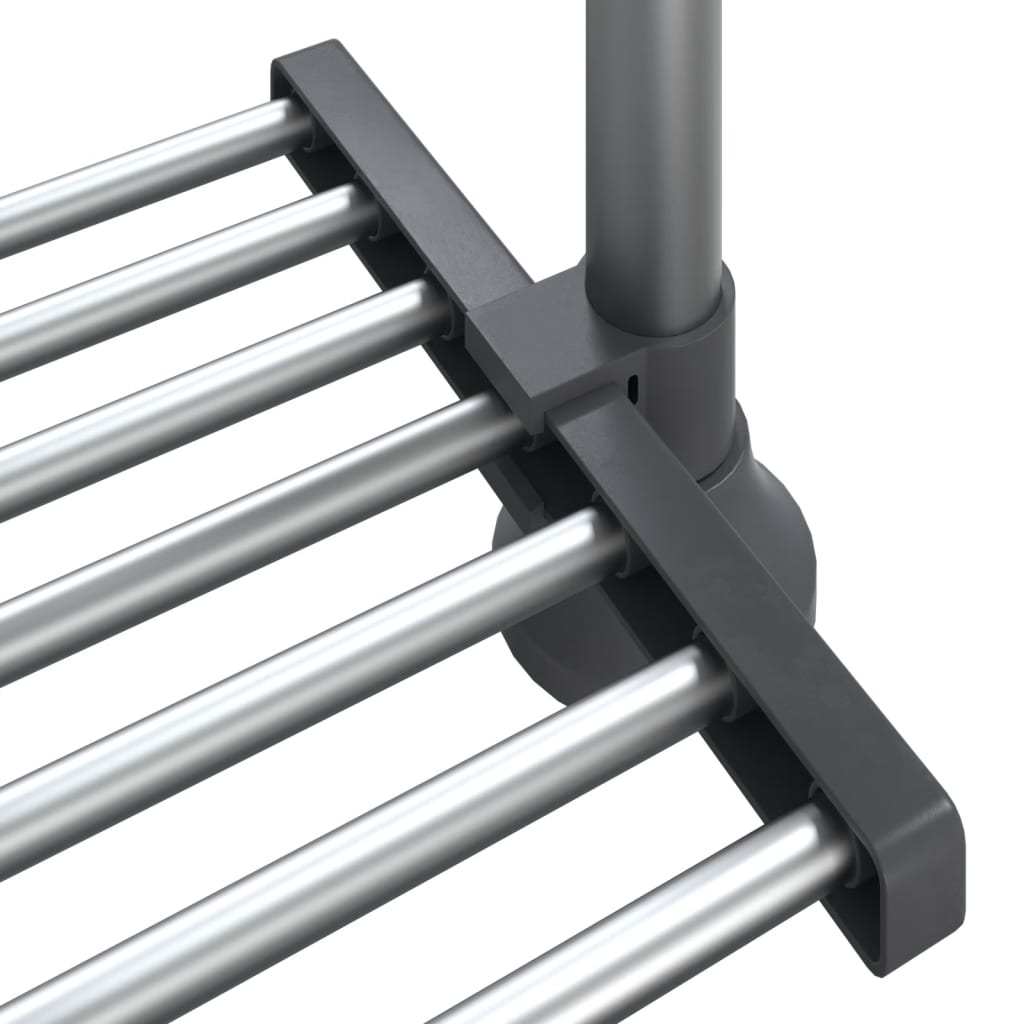 vidaXL Kitchen Shelf 50x25x(50-70) cm Aluminium