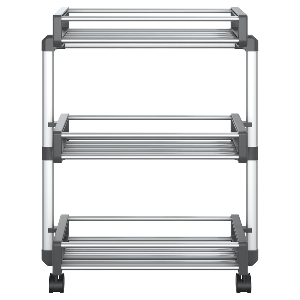 vidaXL Storage Trolley 59x20x75 cm Aluminium