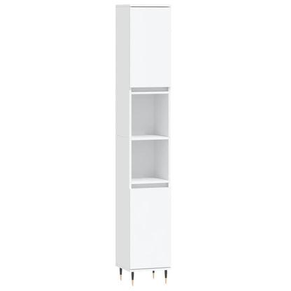 vidaXL 3 Piece Bathroom Cabinet Set White Engineered Wood