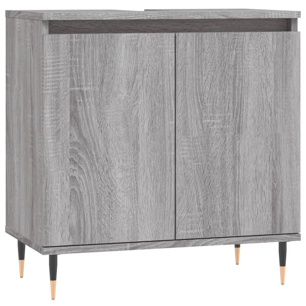 vidaXL 3 Piece Bathroom Cabinet Set Grey Sonoma Engineered Wood