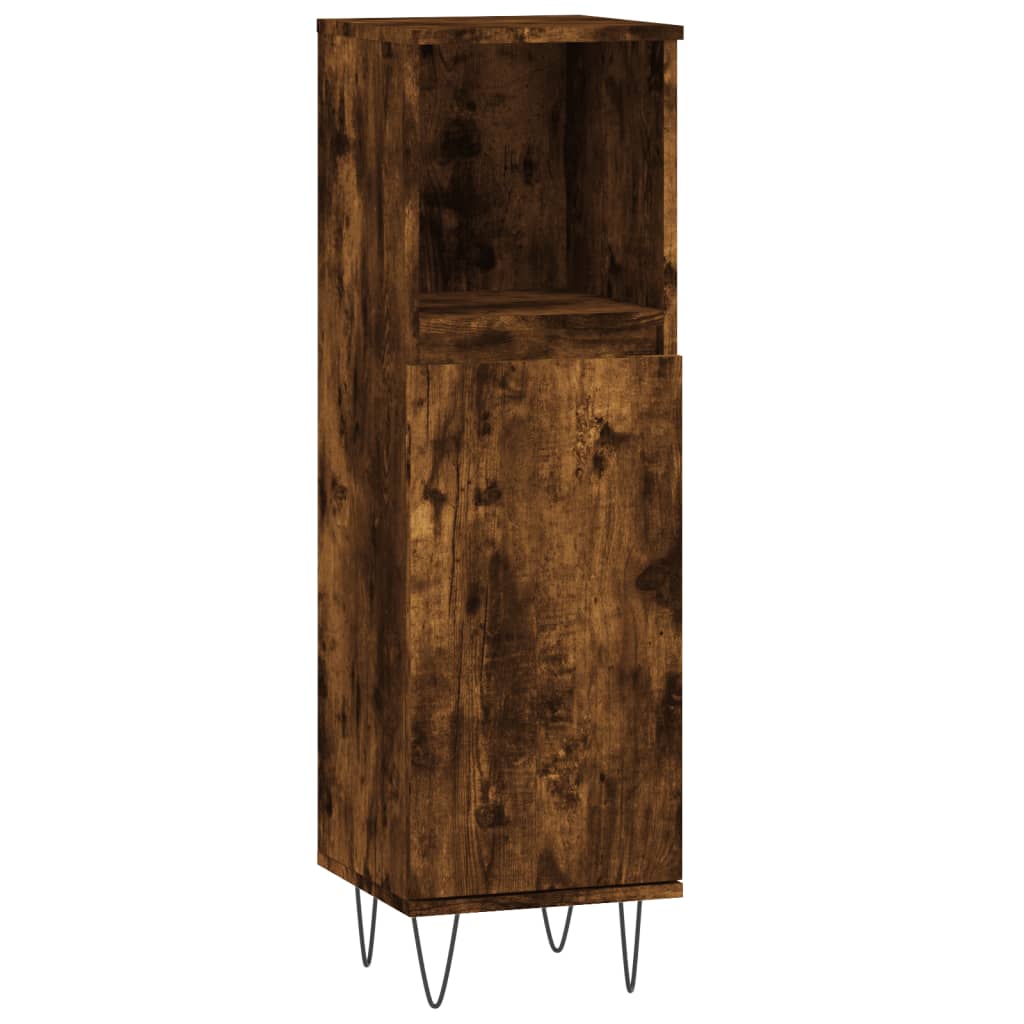 vidaXL 3 Piece Bathroom Cabinet Set Smoked Oak Engineered Wood