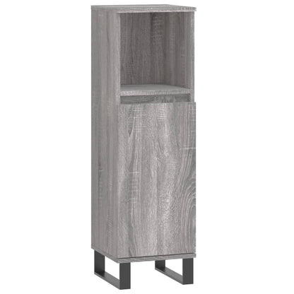 vidaXL 3 Piece Bathroom Cabinet Set Grey Sonoma Engineered Wood