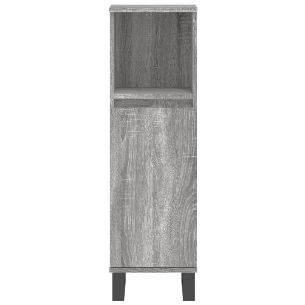 vidaXL 3 Piece Bathroom Cabinet Set Grey Sonoma Engineered Wood