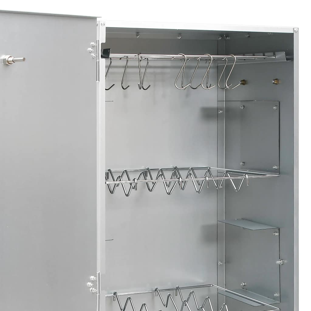 vidaXL BBQ Oven Smoker with Wood Chips 44.5x29x110 cm Galvanised steel