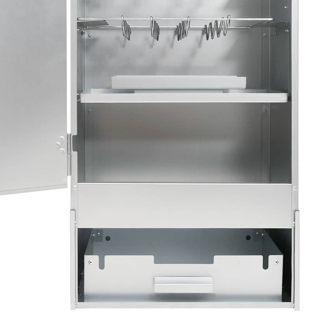 vidaXL BBQ Oven Smoker with Wood Chips 44,5x29x110 cm Galvanised Steel