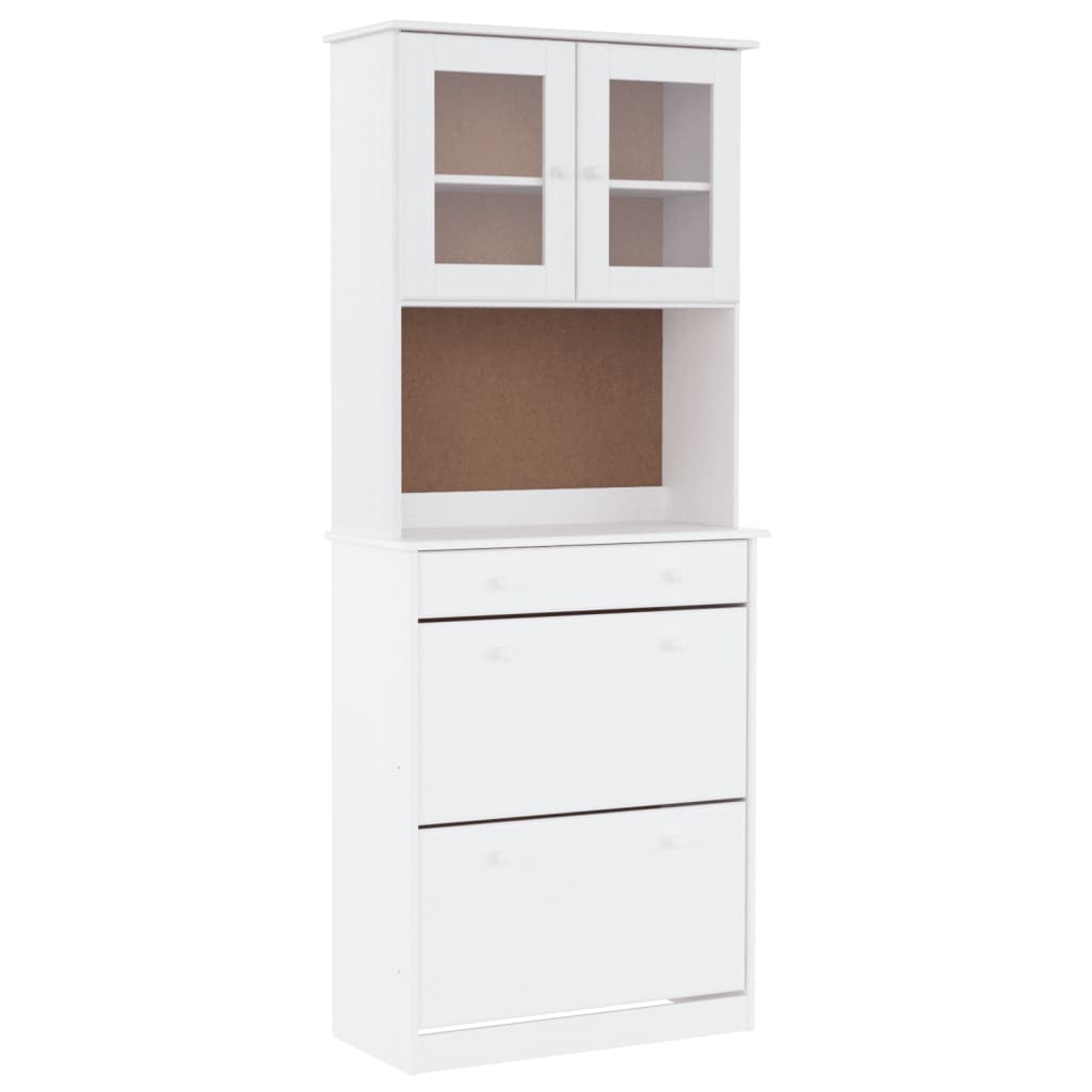 vidaXL Highboard "ALTA" White 77x35x188cm Solid Wood Pine