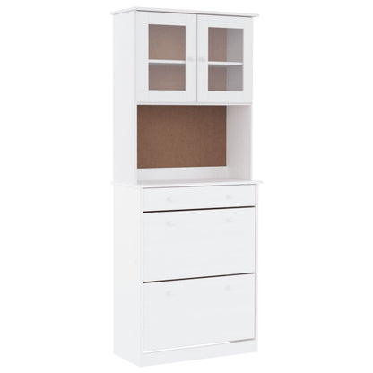 vidaXL Highboard "ALTA" White 77x35x188cm Solid Wood Pine