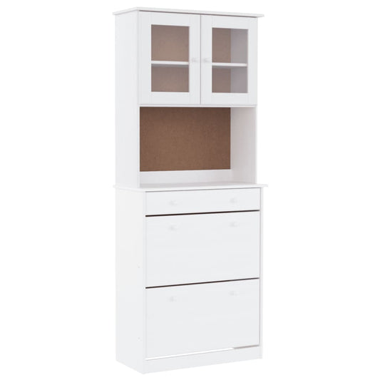 vidaXL Highboard "ALTA" White 77x35x188cm Solid Wood Pine