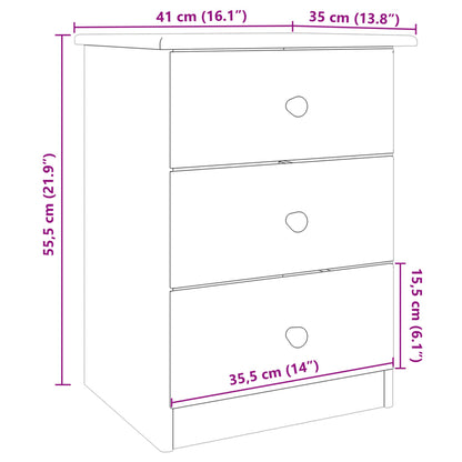 vidaXL Bedside Cabinet ALTA 41x35x55.5 Solid Wood Pine