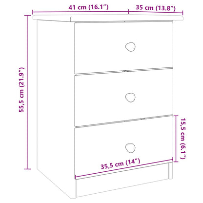 vidaXL Bedside Cabinet ALTA White 41x35x55.5 cm Solid Wood Pine