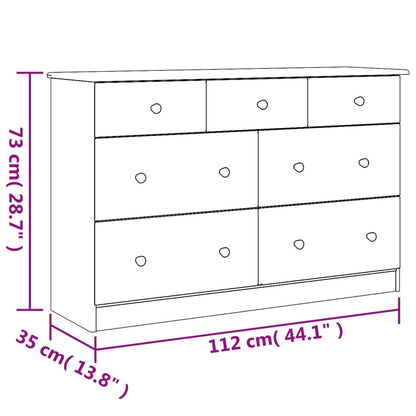 vidaXL Chest of Drawers ALTA 112x35x73 cm Solid Wood Pine