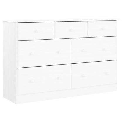 vidaXL Chest of Drawers ALTA White 112x35x73 cm Solid Wood Pine