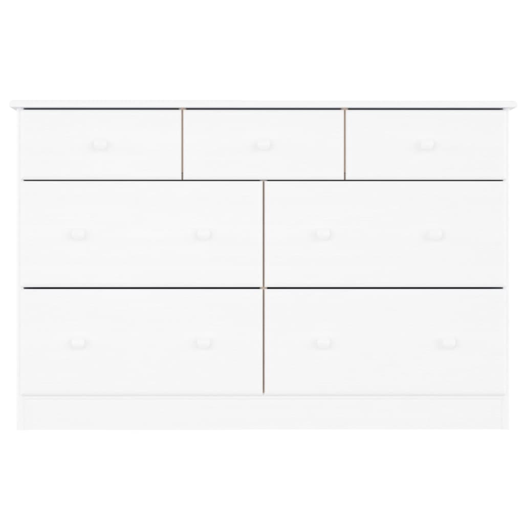 vidaXL Chest of Drawers ALTA White 112x35x73 cm Solid Wood Pine