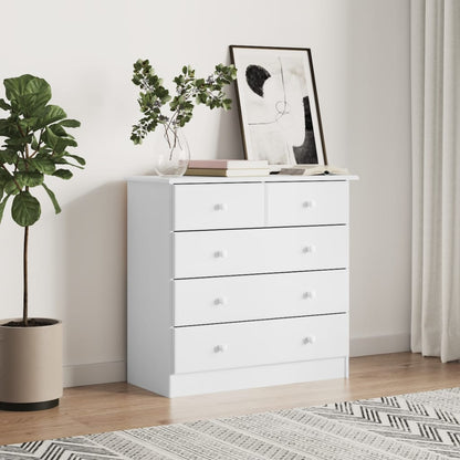 vidaXL Chest of Drawers ALTA White 77x35x73 cm Solid Wood Pine