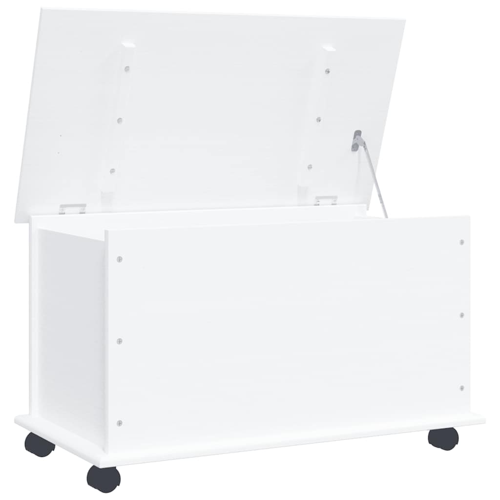 vidaXL Storage Chest with Wheels ALTA White 73x39.5x43 cm Solid Wood Pine