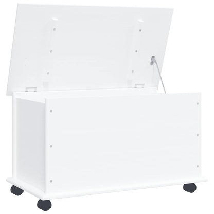 vidaXL Storage Chest with Wheels ALTA White 73x39.5x43 cm Solid Wood Pine