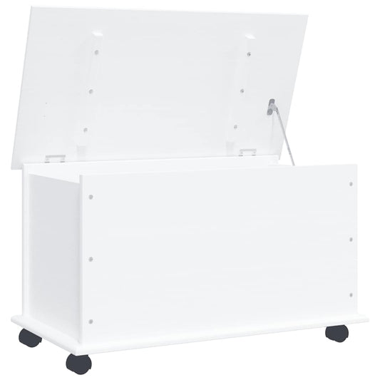 vidaXL Storage Chest with Wheels ALTA White 73x39.5x43 cm Solid Wood Pine