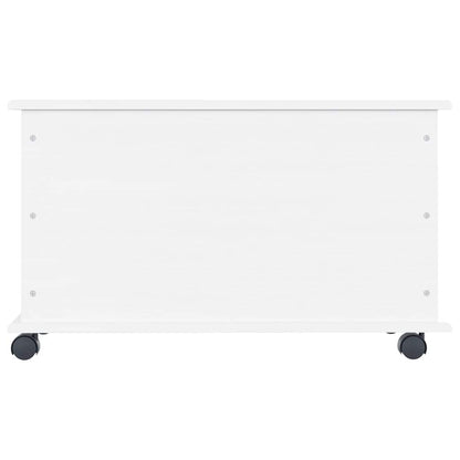 vidaXL Storage Chest with Wheels ALTA White 73x39.5x43 cm Solid Wood Pine