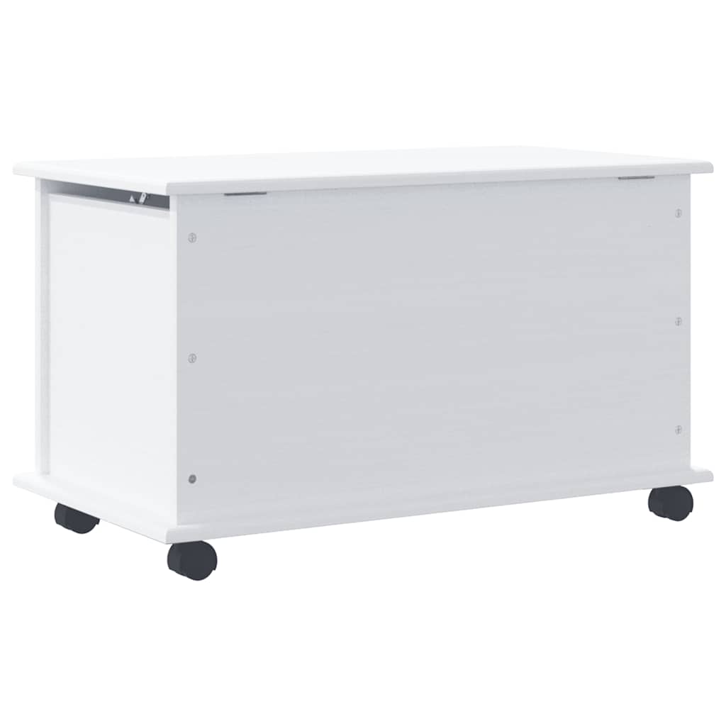 vidaXL Storage Chest with Wheels ALTA White 73x39.5x43 cm Solid Wood Pine