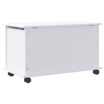 vidaXL Storage Chest with Wheels ALTA White 73x39.5x43 cm Solid Wood Pine