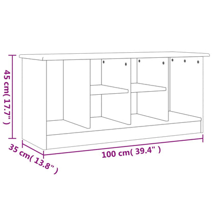 vidaXL Shoe Bench ALTA White 100x35x45 cm Solid Wood Pine