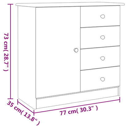 vidaXL Sideboard ALTA White 77x35x73 cm Solid Wood Pine