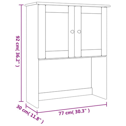 vidaXL Dresser Top ALTA White 77x30x92 cm Solid Wood Pine