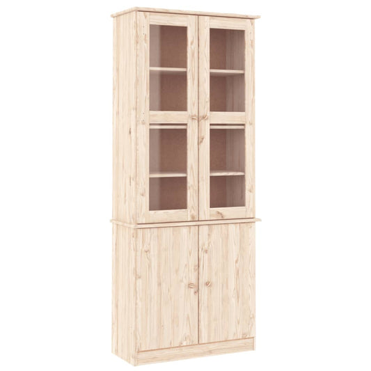 vidaXL Glass Display Cabinet ALTA 77x35x186.5 cm Solid Wood Pine