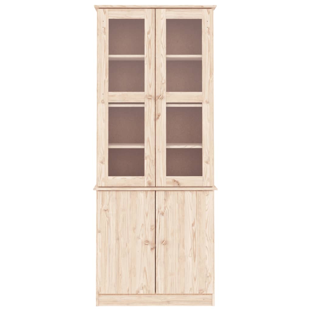vidaXL Glass Display Cabinet ALTA 77x35x186.5 cm Solid Wood Pine