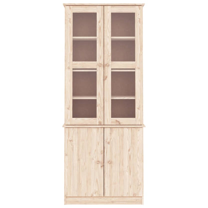 vidaXL Glass Display Cabinet ALTA 77x35x186.5 cm Solid Wood Pine