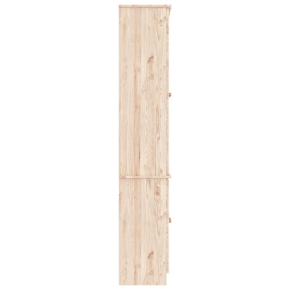 vidaXL Glass Display Cabinet ALTA 77x35x186.5 cm Solid Wood Pine