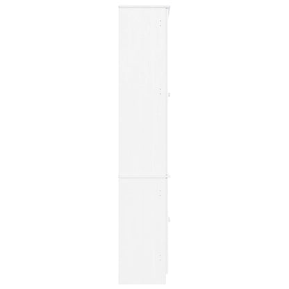 vidaXL Glass Display Cabinet ALTA White 77x35x186.5 cm Solid Wood Pine