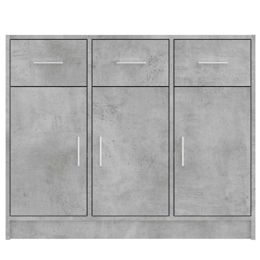 vidaXL Sideboard Concrete Grey 91x28x75 cm Engineered Wood