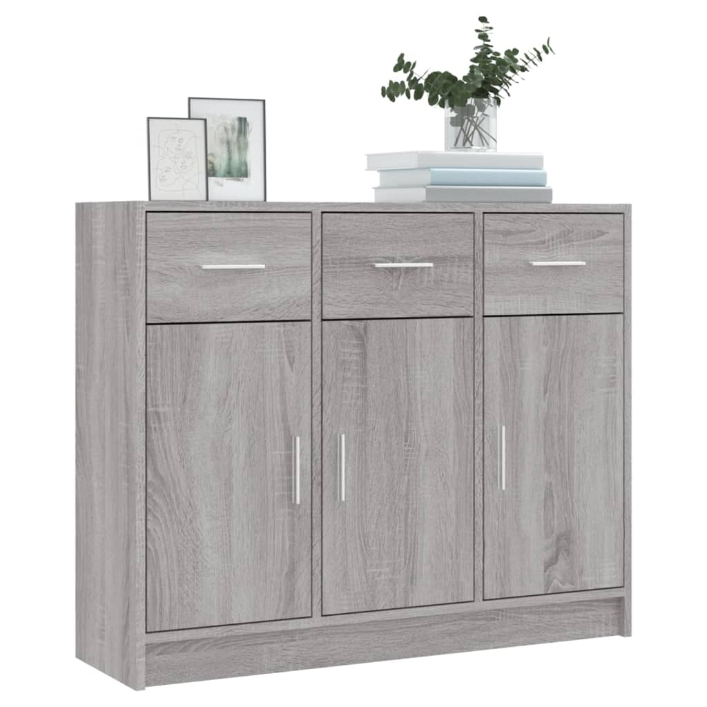 vidaXL Sideboard | Grey Sonoma | Engineered Wood | 91 x 28 x 75 cm | Sideboard