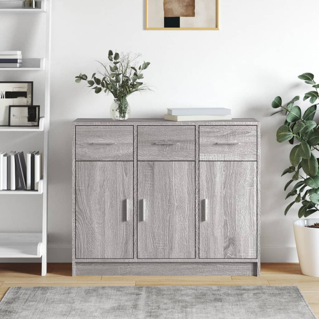 vidaXL Sideboard | Grey Sonoma | Engineered Wood | 91 x 28 x 75 cm | Sideboard