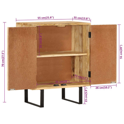 vidaXL Sideboard with 2 Doors 55x35x70 cm Solid Wood Mango