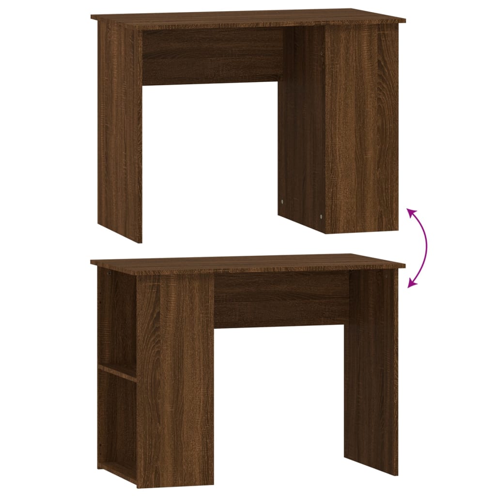 vidaXL Desk Brown Oak 100x55x75 cm Engineered Wood
