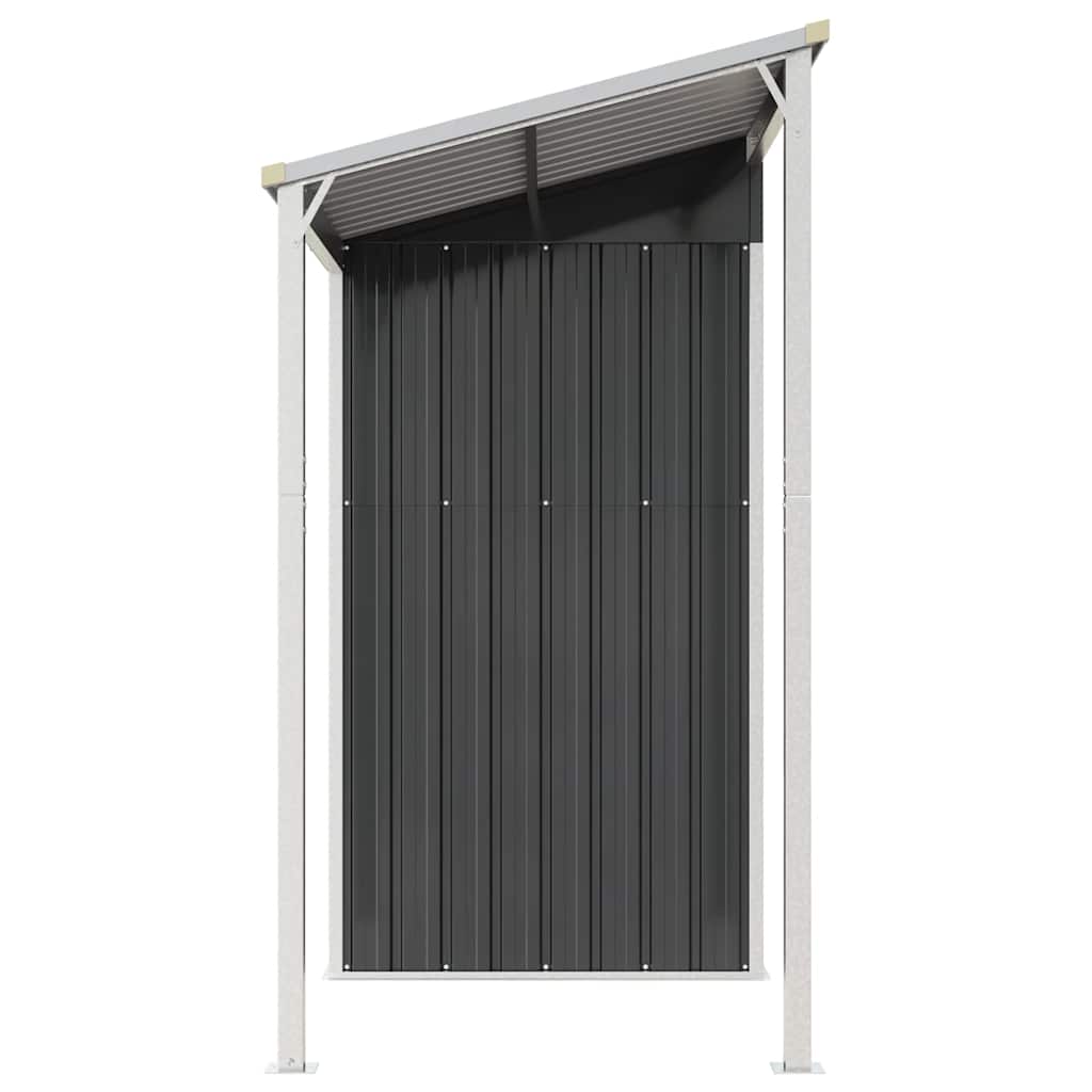 vidaXL Garden Shed with Extended Roof Anthracite 277x107x181 cm Steel