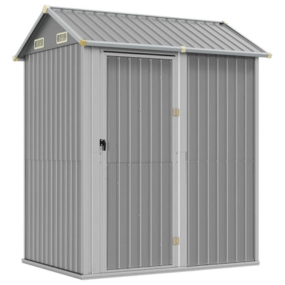 vidaXL Garden Shed Light Grey 192x152.5x237 cm Galvanised Steel