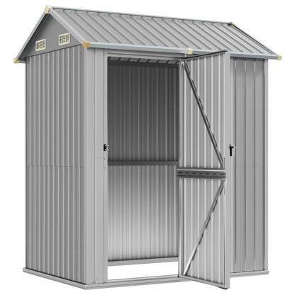 vidaXL Garden Shed Light Grey 192x152.5x237 cm Galvanised Steel